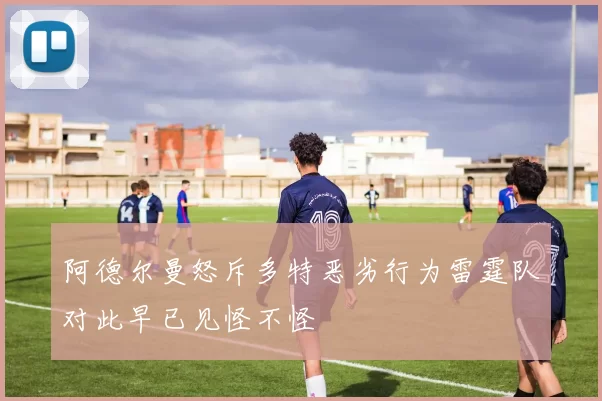 阿德尔曼怒斥多特恶劣行为雷霆队对此早已见怪不怪